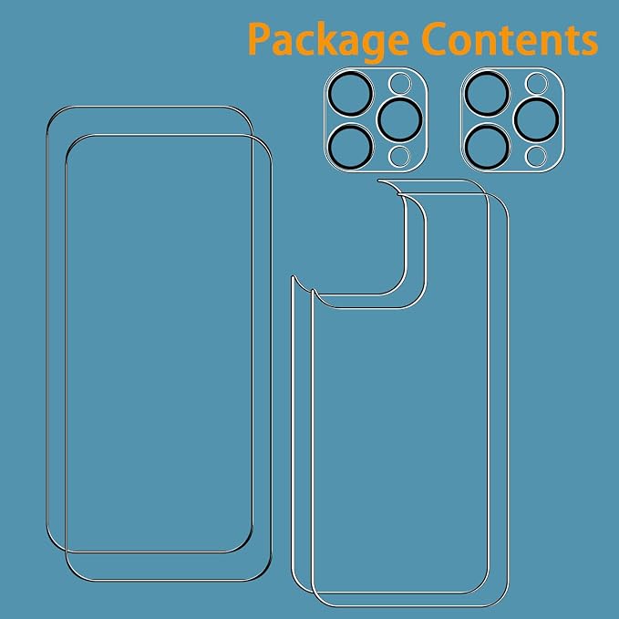 Front and Back Protector for iPhone 15 Pro Max + Camera Lens Protector | (2+2+2) 9H Hardness, Easy to Install with Alignment Tool,Case Friendly - Image 8
