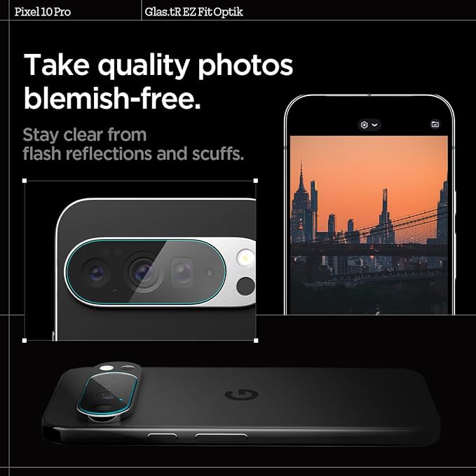 Spigen Glas.tR EZ FIT Optik Camera Lens Protector for Pixel 10 Pro | GlasTR EZ Fit Optik, 9H+ Tempered glass, Scratch resistant, Original photo quality, Auto-align tray, Case-friendly, 2Pack - Image 6