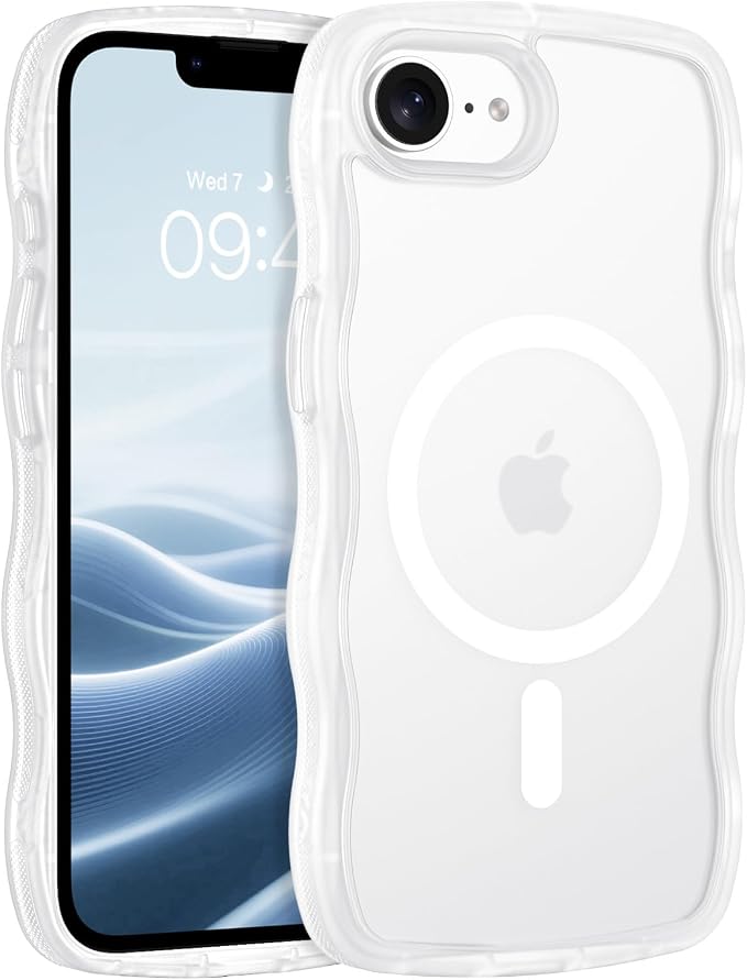BENTOBEN Magnetic for iPhone 17e Case,Cute Wavy Frame [Compatible with MagSafe] Translucent Matte Anti-Slip Bumper Women Girls Boys Men Shockproof Drop Protective Phone Cover for iPhone 17e,Clear - Image 9