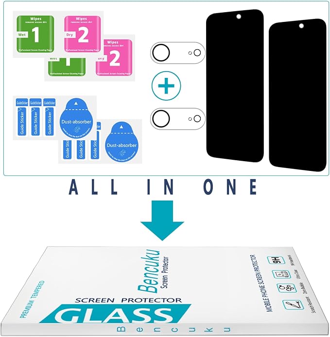2+2 Pack Privacy Screen Protector for iPhone Air / 17 Air | Anti Spy Tempered Glass, with Camera Lens Protector, Anti Scratch, Bubble Free - Image 7