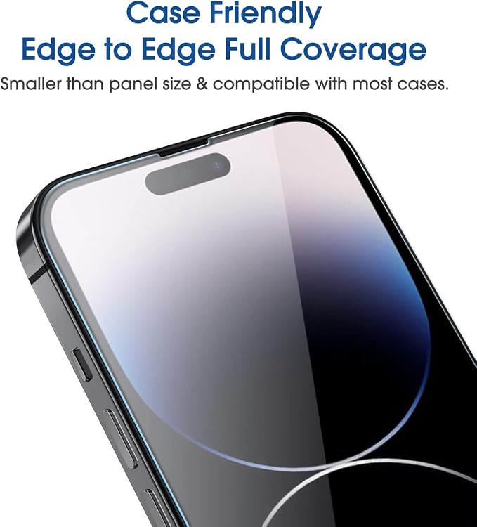 amFilm 2 Pack Tempered Glass Screen Protector + Camera Lens Protector for iPhone 14 Pro Max 6.7 Inch. Easy OneTouch Installation, Auto-Alignment, Bubble Free, Case Friendly, Anti-Scratch - Image 6