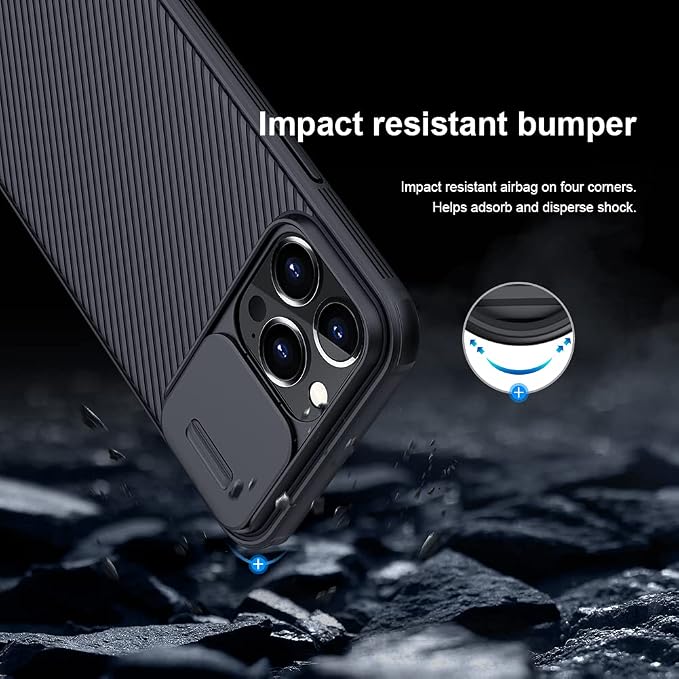 Mangix for iPhone 13 Pro Case with Camera Cover,Slim Fit Thin Polycarbonate Protective Shockproof Cover with Slide Camera Cover, Upgraded Case for Apple iPhone 13 Pro (Black) - Image 5