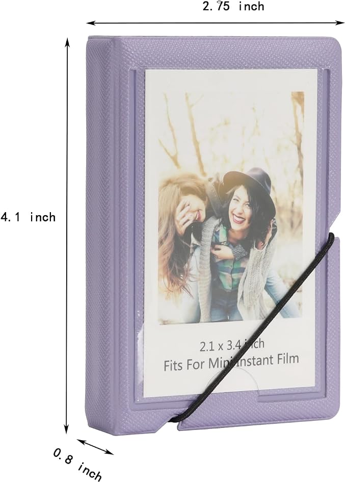 2x3 Instax Mini Photo Album, 28 Pockets. Antique Violet, 2PK | Portable Wallet Size Album Stores 2x3 inch Instant Photos. Fits Polaroid, Instax Mini, Kodak Mini Prints and Zink. - Image 2