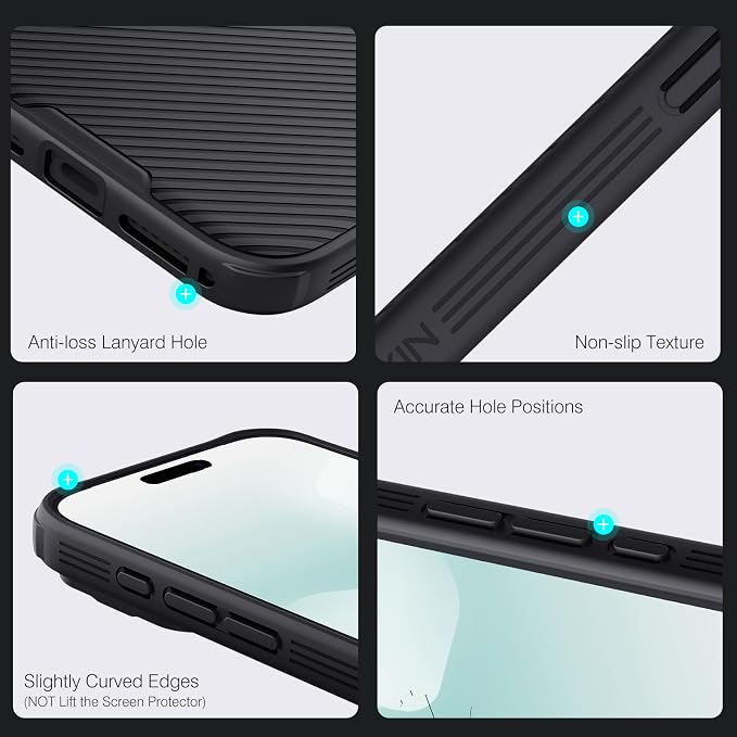 Nillkin Camshield Case for iPhone 17 Pro Max Case, [Built-in Dual Camera Cover][Slim Profile] [Military Grade Drop Protection] Shockproof Bumper Phone Case 6.9 inch 2025 Black - Image 5