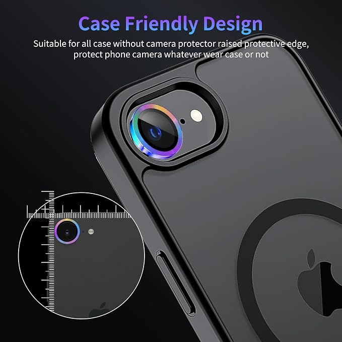 Camera Lens Protector for iPhone 17e,1 Pack | Tempered Metal Glass Camera Cover, HD Clear Anti-Scratch Lens Screen Protector Film,Case Friendly,Colorful Titanium - Image 7