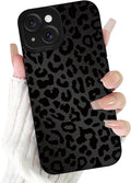 Cute Black Cheetah Print Phone Case for iPhone 15 6.1" | Aesthetic Leopard Pattern Design Cover Full Camera Lens Protective Shockproof Soft Slim TPU Funda for Men Women Girls by Unknown