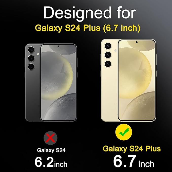 Ferilinso Screen Protector for Samsung Galaxy S24 Plus, Tempered Glass | 3 Pack, 9H+ Military-Grade Shatterproof, HD Clear, Case Friendly, Easy Installation Bubble Free, with Camera Lens Protector - Image 6