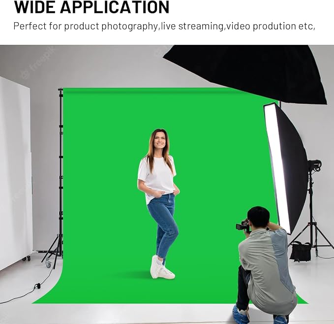 Green Screen Backdrop Background,10 X 10 FT Large Photography Backdrop Photo Background Screen for Streaming Zoom Photo Muslin Green Curtain Video Recording Greenscreen Picture Photoshoot - Image 7