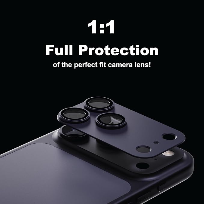 for iPhone 17 Pro Camera Lens Protector | Aerospace-Grade Aluminium | Full Protective Cover | Anti-Glare Sapphire Glass | Colour-Matched Finish Pacific Blue - Image 3