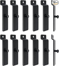 12Pcs Utility Hooks, Heavy Duty Black Metal Slatwall Hooks, Slatwall Accessories for Kitchen Peg Board, Panel Wall Hangers, Gridwall Hooks for Commercial Office Display Picture Photo Painting by Hdtyyln