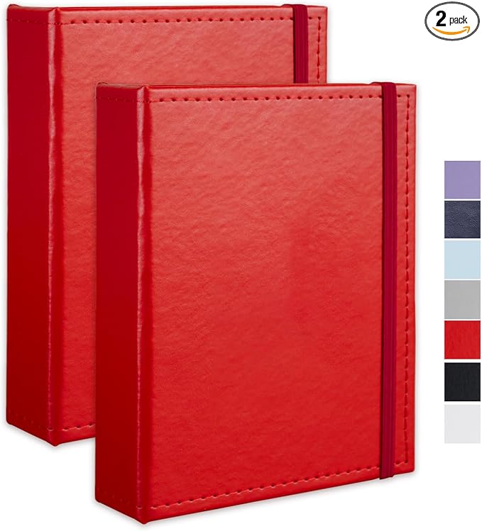 Photo Album 5x7 52 Pockets Pack of 2 Leather Cover Picture Book Holds 5x7 Photos for Wedding, Baby, Family, Graduation by CHERRICH