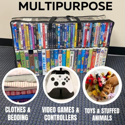 Evelots VHS Storage Bags, 2 Pack, Holds 100 VHS Tapes - Image 3