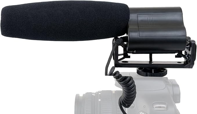 Stereo Microphone with Windscreen (Shotgun) for Sony FDR-AX33, FDR-AX43 & FDR-AX53 by DigitalNc