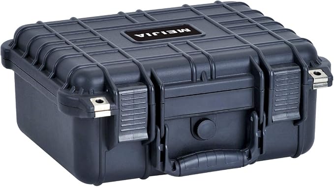 MEIJIA All Weather IP67 Waterproof Hard Camera Case,Hard Protective Case,Hard Case with Customizable Foam,Fit Use of Drones,Camera,Equipments,Pistols(Black,13.35 x11.63x5.98inches) by MEIJIA