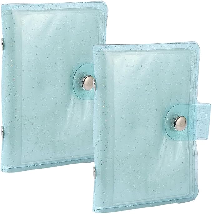 2 Pack 3x4in Instax Mini Photo Album Polaroid Picture Holder Book 36 Pockets PVC Rectangle Pale Turquoise Small Wallet Album Holder for 3 Inch Pictures Photos Photocard Holder Storage by SOFPLATE