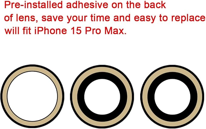 OEM Back Rear Camera Lens Glass Replacement for iPhone 15 Pro Max 6.7 inches with pre-Installed Adhesive and Reparing Toolkit - Image 4