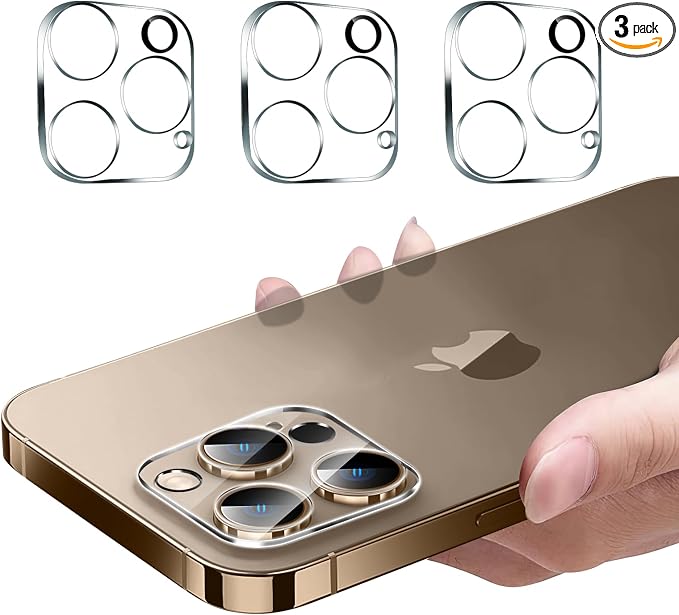 3PCS Rear Back Camera Lens Protector Tempered Glass for iPhone 16 Pro Max, iPhone 15 Pro Max - HD Clear Full Coverage Guard by Hlija