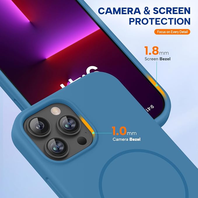 Miracase Magnetic for iPhone 15 Pro Case, Silicone, Soft Microfiber Lining - Image 4