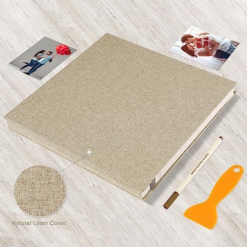 Photo Album Self Adhesive Pages 13.2x12.8 Scrapbook Khaki 60 Pages - Image 4