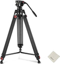 NEEWER 74" Video Tripod with Fluid Head & Damping Control, Aluminum Heavy Duty Camera Stand Professional with QR Plate for DSLR Camcorders for Video Recording, Cleaning Cloth, Max Load 17.6 lbs, TP74 by Neewer