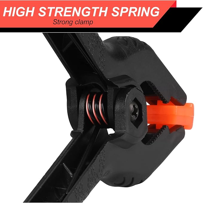 8 Pack Spring Clamps, 4.5inch Plastic Clips, Small Backdrop Clips, Clamps Heavy Duty, Spring Clips for Crafts, Backdrop Stand, Woodworking, Photography Studios (Black) - Image 5