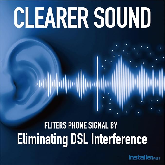 InstallerParts DSL Modem Phone Filter - for Interference Elimination and Static Noise Blocker | for Answering Machine, Fax Machine, Telephones Landline Cordless | 10 Pack, White DSL Phone Filter - Image 4