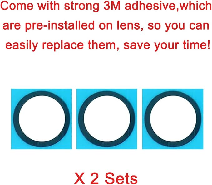 2 Sets Rear Back Camera Lens Glass Replacement for Samsung Galaxy S25 6.2-inches with pre-Installed Adhesive and Reparing Toolkit - Image 4