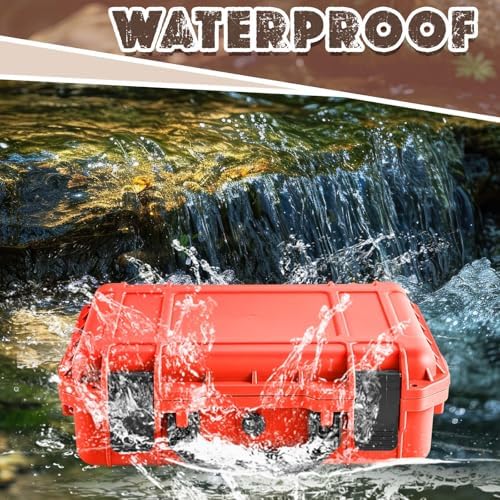 Relaxweex 8.5 x 6.5 x 3.7 Inch Hard Case, Grid Shell, Reddish Orange - Image 6