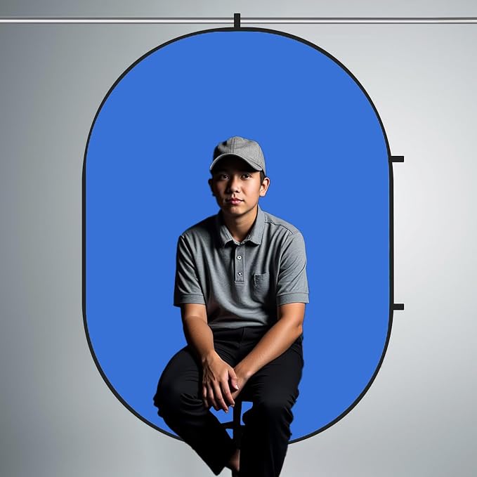 Kate Collapsible Pop-Up Blue Green Backdrop for Self-Tape Auditions 588 | Collapsible Backdrop 5'x6.5'Blue Green Portable Photography Background for Self-Tape Auditions, Professional Headshots - Image 5