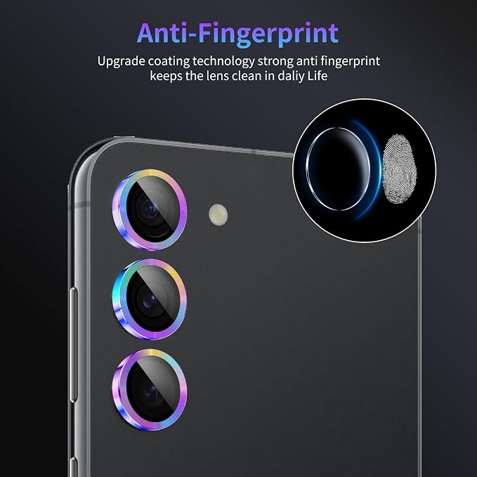 Camera Lens Protector for Samsung Galaxy S23/S23 Plus/S24,1 Pack | Tempered Metal Glass Camera Cover, HD Clear Anti-Scratch Lens Screen Protector Film,Case Friendly,Colorful Titanium - Image 6