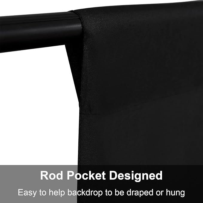 Joccun 10X10FT Black Backdrop Background for Photography,Polyester Backdrop Curtain Background Screen for Photography,Photoshoot,Video Recording,Studio(10X10ft,Black) - Image 5