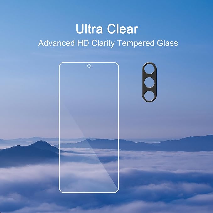 Ailun Screen Protector + Camera Lens Protector for Galaxy S24, 3+3 Pack | Tempered Glass, Fingerprint Unlock Compatible, 0.25mm, Anti-Scratch, Case Friendly, Clear, HD - Image 4