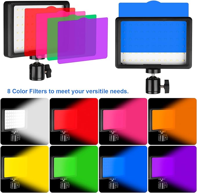 Photo Video Light 2-Pack, Dimmable 5600K USB LED Continuous Lighting Kit | Photography Camera Light with Tripods and Color Filters for Photo Studios, YouTube, TikTok, Video Recording, Game Streaming - Image 4