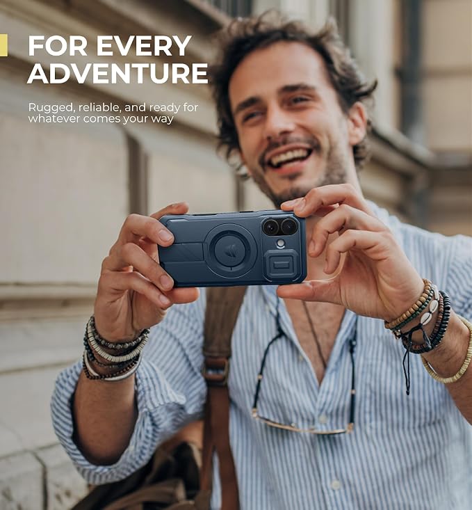 Dexnor for iPhone 16 Case with Slide Camera Cover & Adjustable Kickstand, Rugged Shockproof Bumper Cases Heavy-Duty Magnetic Protective Cover,Navy Blue - Image 7