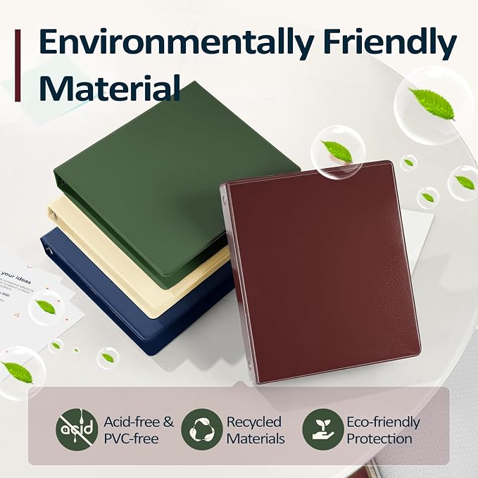 BinderX 3 Ring Binder 2 Inch, 2" Clear View Binder, Navy Blue, Letter /A4 | Extra Durable, PVC-Free, Customizable, Interior Pockets, 450-Sheet Capacity, Eco-Friendly, Reinforced Hinge, School, Office - Image 2