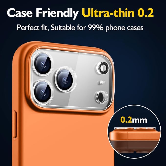 3PCS Rear Back Camera Lens Protector Tempered Glass for iPhone 17 Pro Max - HD Clear Full Coverage Guard [Not for iPhone 17 Pro] - Image 4