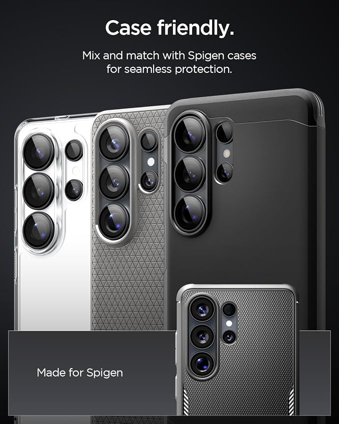 Spigen Camera Lens Protector for Galaxy S26 Ultra - Black [2 Pack] | GlasTR EZ Fit Optik Pro, 9H+ Tempered glass, Scratch resistant, Original photo quality, Auto-align tray, Case-friendly - Image 8