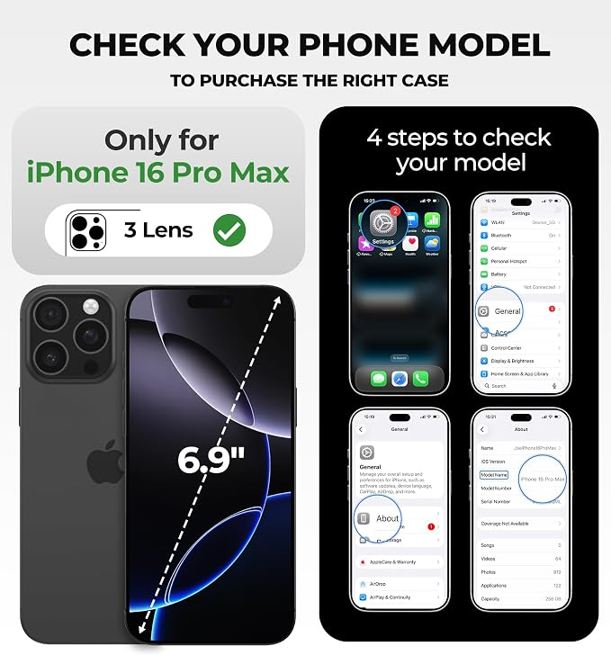 Dexnor for iPhone 16 Pro Max Case with Slide Camera Cover & Adjustable Kickstand, Magnetic Rugged Shockproof Bumper Cases Heavy-Duty Magnetic Protective Cover,Black - Image 2