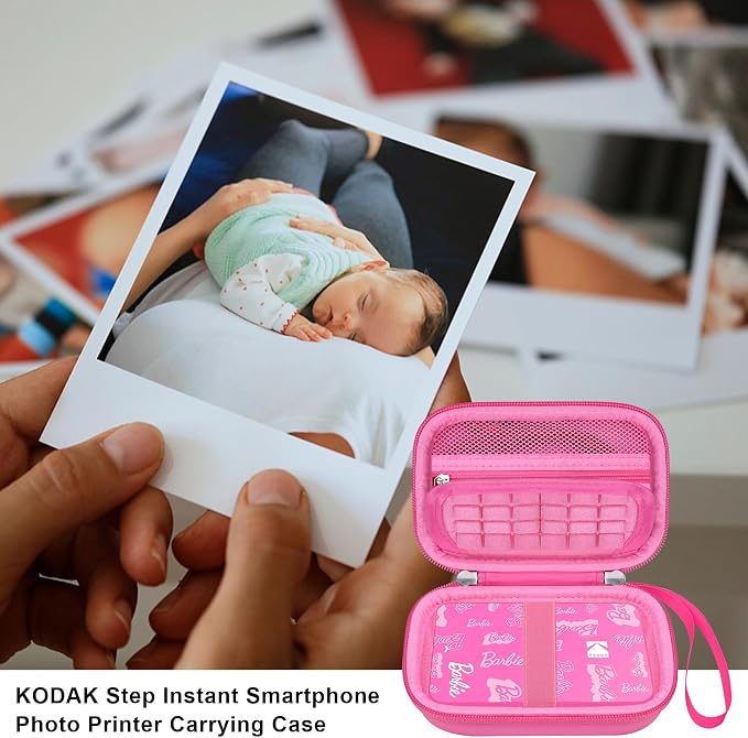 Elonbo Case for Kodak x Barbie Instant Smartphone Portable Photo Printer | Kodak x Barbie Portable Mini Color Wireless Mobile Printer Hard Travel Bag, Instant Picture Printer Storage Holder, Pink - Image 7
