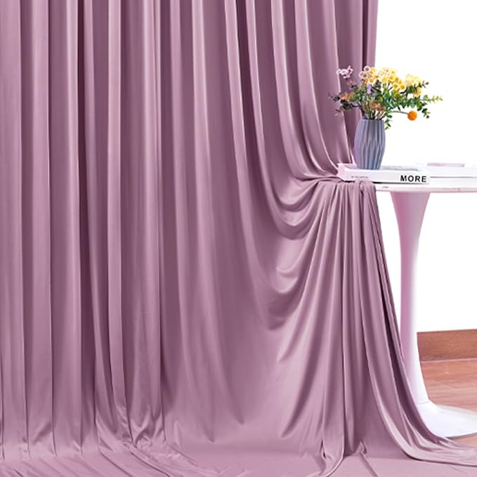 4 Panels Dusty Pink Backdrop Curtains for Wedding Party Wrinkle Free Backdrops Curtain Drapes Fabric Decorations Photo Back Drop Cloth for Baby Shower Photography Stage Reception 20ft(W) x 12ft(H) - Image 6