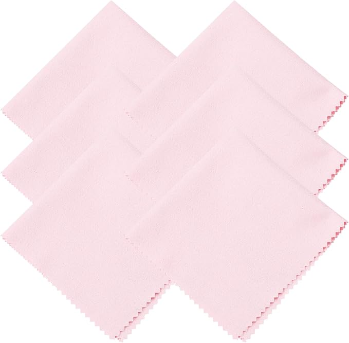 uxcell 6 Pcs Microfiber Cleaning Cloth for Glasses, 8 x 8 Inch Eyeglass Cleaning Cloth, Glasses Cleaner Wipes for Electronics Lenses Screens Cameras Cell Phones, Pink by uxcell