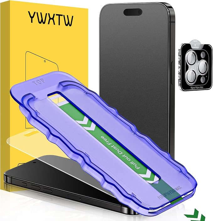 YWXTW 2 Pack Matte Screen Protector for iPhone 16 Pro 6.3 Inch + 1 Set Camera Lens Protector, Anti Glare Anti Fingerprint 16 Pro Glass Screen Protector, Bubble Free, Smooth as Silk by YWXTW
