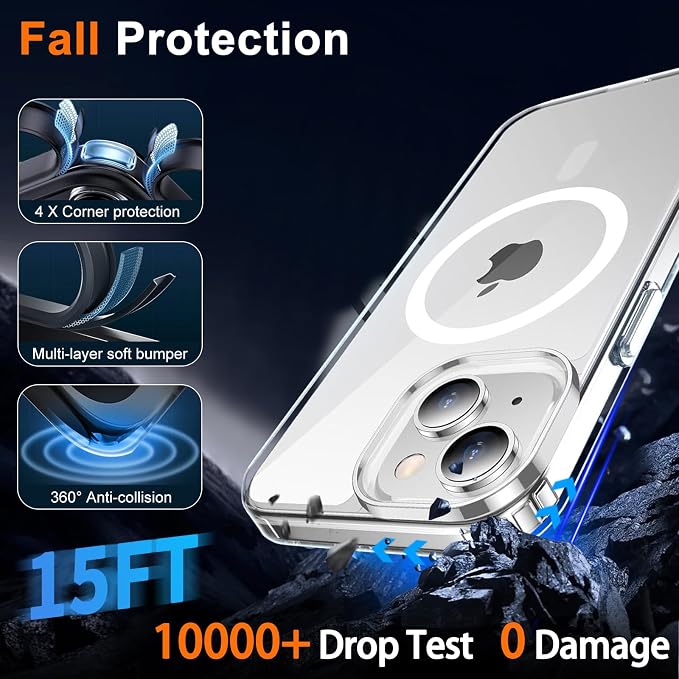 for iPhone 14 Case Clear with Privacy Screen Protector | Full Camera Protection, Transparent Magnetic, Compatible with MagSafe, Shockproof Phone Cover, Slim Fit - Image 5