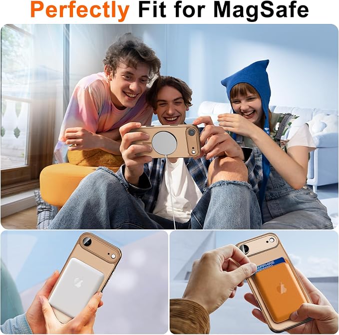 for iPhone Air Case with Privacy Screen Protector, Brown | Full Camera Protection, Magnetic, Compatible with MagSafe, Translucent Matte Shockproof Phone Cover for iPhone 17 Air - Image 5