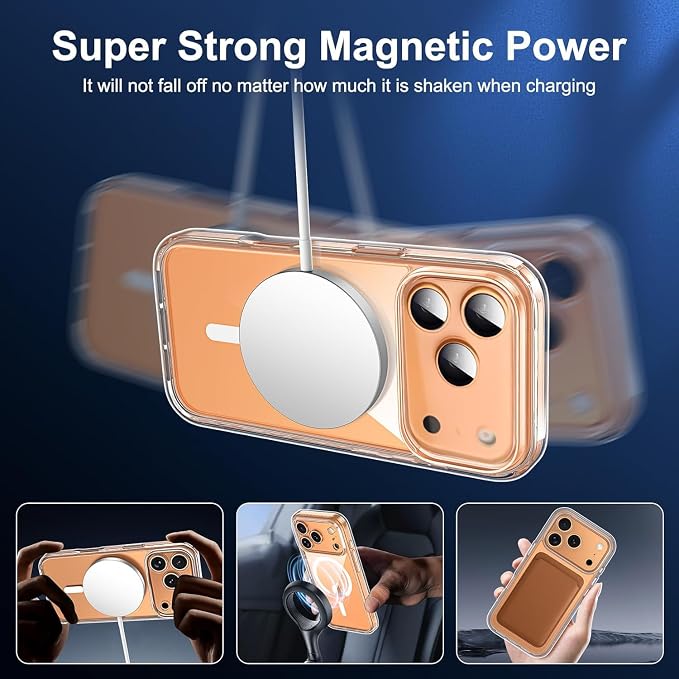 for iPhone 17 Pro Case Clear,Magnetic iPhone 17Pro Case with Screen Protector & Camera Protector [Compatible with MagSafe], Shockproof TPU Cover for iPhone Pro 17 Phone Cases-Transparent - Image 5