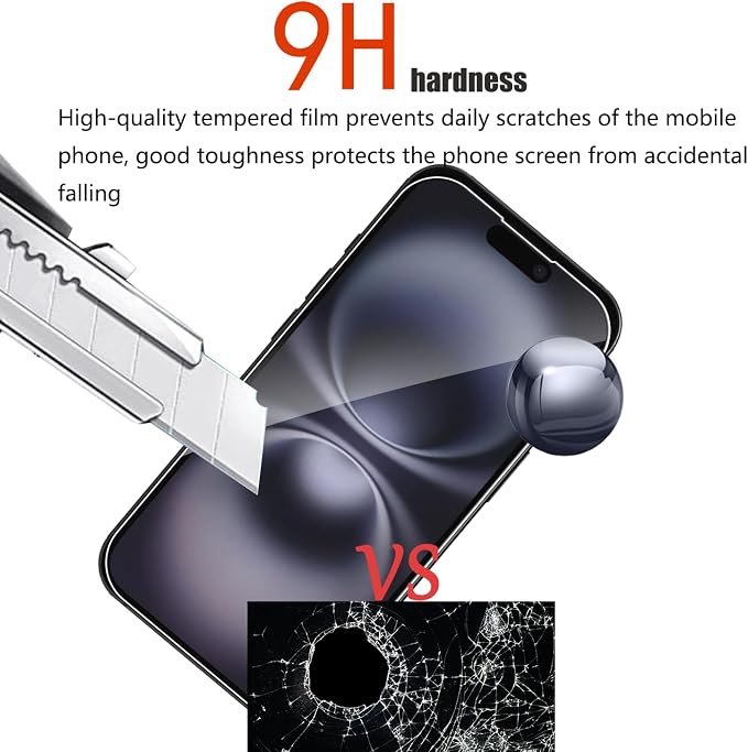 Front and Back Protector for iPhone 16 + Camera Lens Protector | (2+2+2) 9H Hardness, Easy to Install with Alignment Tool,Case Friendly - Image 3