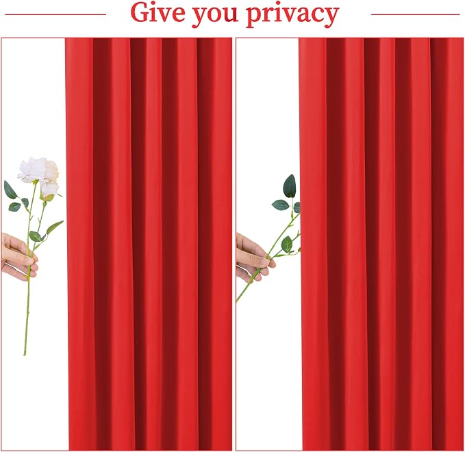 8 Panels Red Backdrop Curtain for Parties Wedding Wrinkle Free Red Photo Curtains Backdrop Drapes Fabric Decoration for Christmas Birthday Party Baby Shower 40ft(W) x 10ft(H) - Image 7