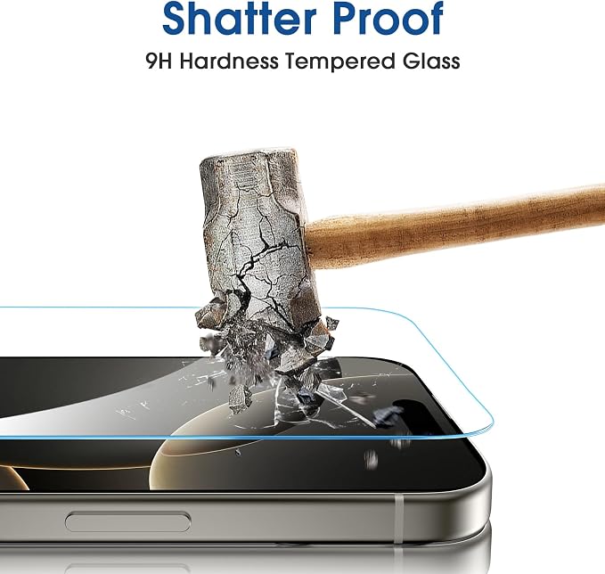 amFilm OneTouch for iPhone 16 Pro Screen Protector 6.3'' Tempered Glass | Auto-Alignment, 30s Install, Bubble Free, Scratch & Drop Protection, HD Clear, Camera Lens Protector[2+2 Pack] (16P-6.3'') - Image 4
