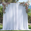 40x10ft Wrinkle Free White Backdrop Curtain for Parties Soft Fabric Drapes Wedding White Curtain Backdrop for Birthday Party Decorations Background for Photography 5x10ft, 8 Panels by ESGOTBME