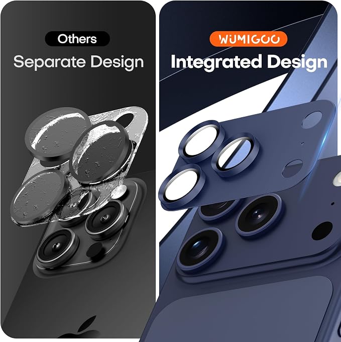 for iPhone 17 Pro Max Camera Lens Protector- Deep Blue | Aluminum Alloy, Tempered Glass Camera Cover, Nano Reinforced Adhesive, Accessories, Anti-Drop, Anti-Scratch, Case Friendly - Image 2